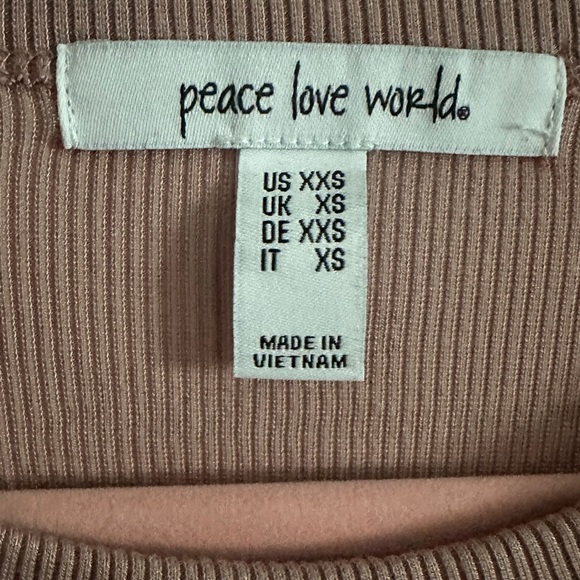 Peace Love World Ribbed Top - Picture 7 of 7